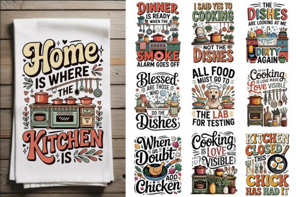 Download Farmhouse Kitchen Towel PNG Design, - Sign Collection