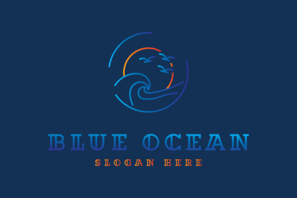 Download Blue Ocean Minimalist Logo Design Concep - Sign Collection