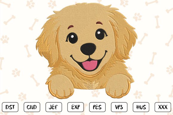 Download Golden Retriever Embroidery Design - Sign Collection