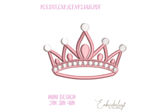 Download Mini Princess Crown Embroidery Design - Sign Collection