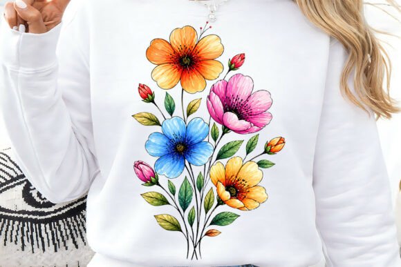 Download Colorful Wildflower Floral Design PNG - Sign Collection
