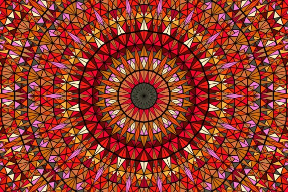 Download Round Triangle Mosaic Mandala Background - Triangle Collection