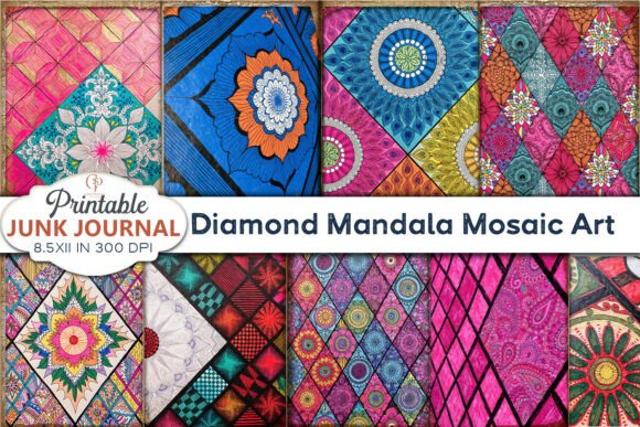Download Diamond Mandala Mosaic Art Junk Journal - Mandala mosaic Collection