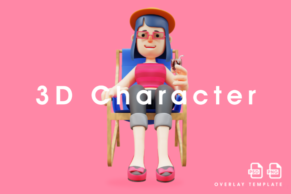 Download 3D Lady Relaxing with a Glass of Wine - Relaxing Collection