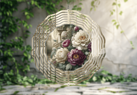 Download Lush Peony Garden Wind Spinner Design - Sign Collection