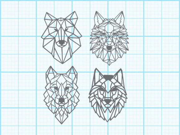 Download Wolf Head Geometrical Design - Sign Collection