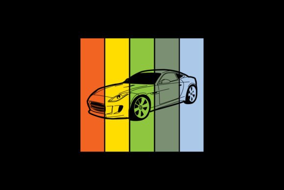 Download Illustration of Car with Colorful Design - Sign Collection