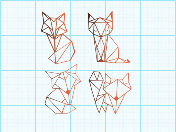 Download Fox Cute Geometrical Design - Sign Collection