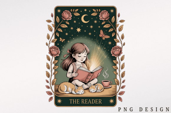 Download The Reader Tarot Bookish PNG Design - Sign Collection