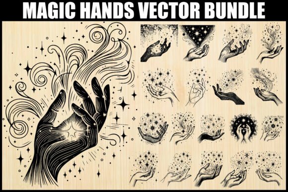 Download Mystical Magic Hands Vector Bundle - Hand Collection
