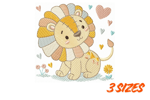 Download Cute Lion Embroidery Nursery Design - Sign Collection