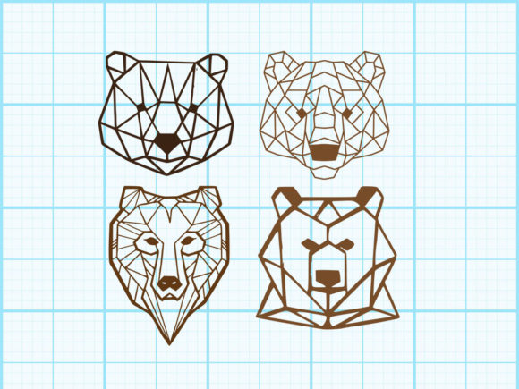 Download Bear Head Geometrical Design - Sign Collection