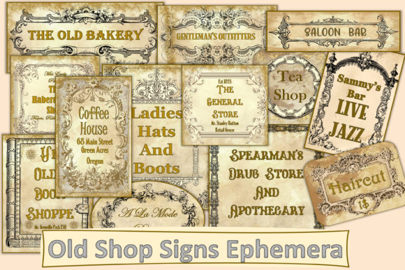 Download Vintage Shop Signs Ephemera. - Sign Collection