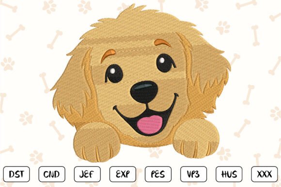 Download Golden Retriever Embroidery Design - Sign Collection