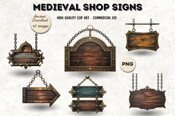 Download Medieval Shop Signs PNG Illustrations - Sign Collection