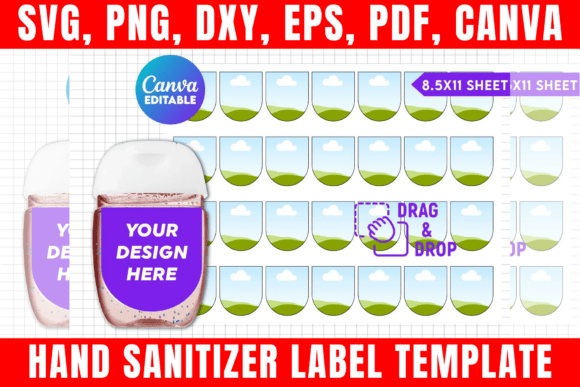 Download Hand Sanitizer Label Canva Template - Hand Collection