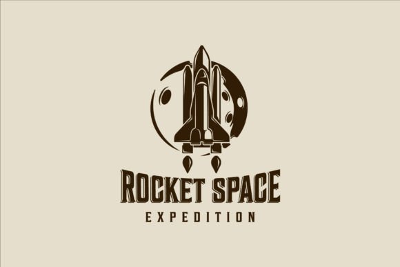 Download Rocket Space and Moon Logo Vector Design - Sign Collection