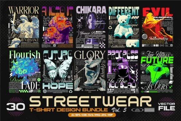 Download Streetwear T-shirt Designs Bundle Vol.5 - Sign Collection