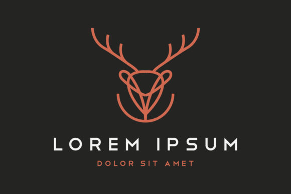 Download Flat Deer Minimalist Logo Design - Sign Collection