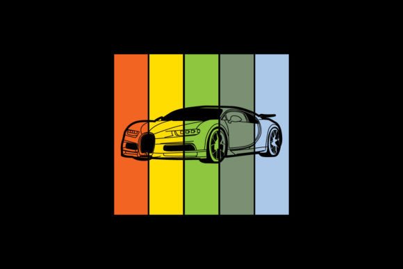 Download Illustration of Car with Colorful Design - Sign Collection