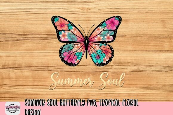 Download Summer Soul Butterfly PNG, Tropical Floral Design - Sign Collection