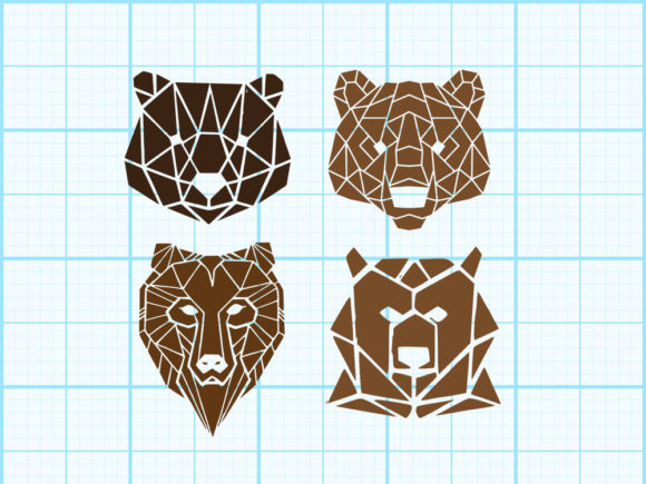 Download Bear Head Geometrical Design - Sign Collection