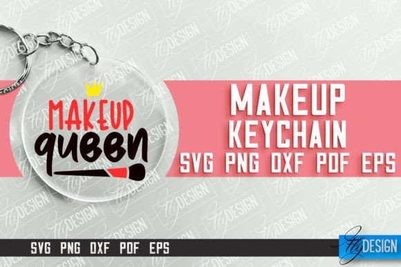 Download Make Up Keychain Design |Round Keychain - Sign Collection