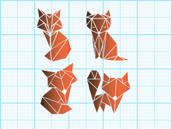 Download Fox Cute Geometrical Design - Sign Collection
