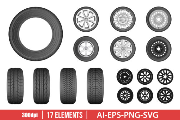 Download Car Tyre Clipart Vector Design - Sign Collection