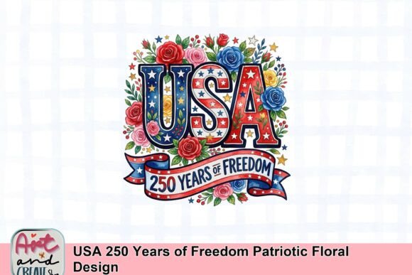 Download USA 250 Years of Freedom Patriotic Floral Design - Sign Collection